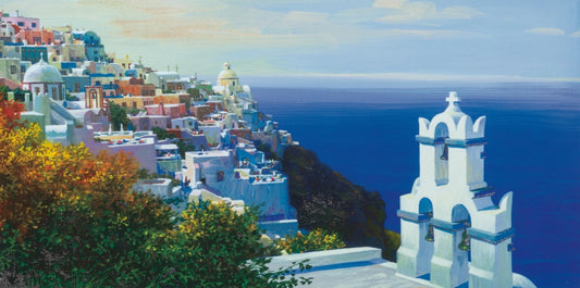 "Santorini Cliff House #1" by Alexander Chen (UNFRAMED)